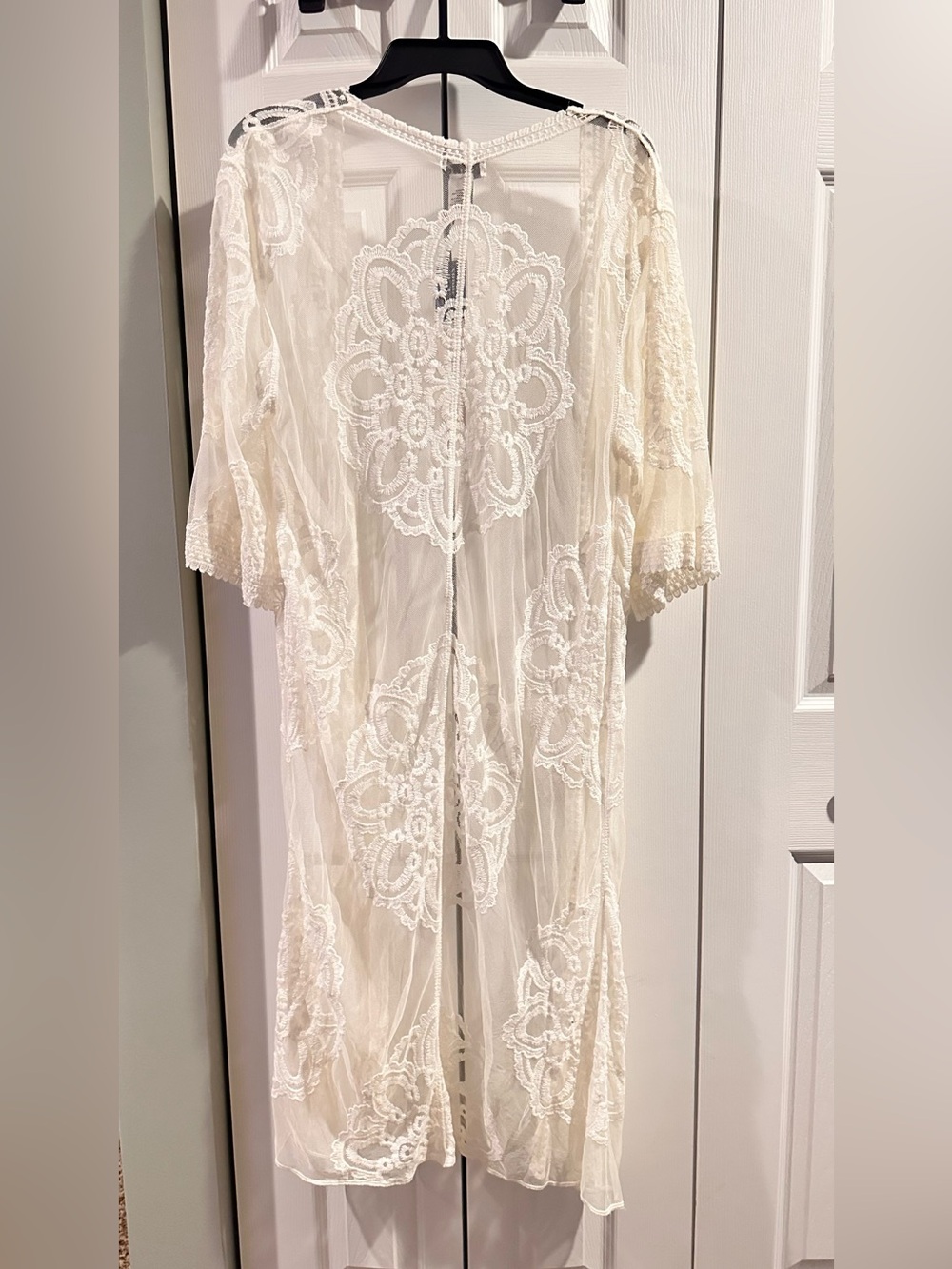 Rachel Zoe Ivory Sheer Lace Robe - Picture 3 of 3